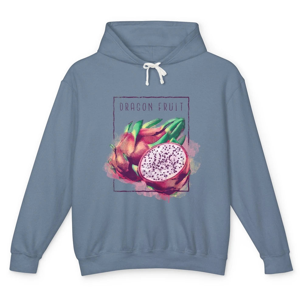 Watercolor Dragonfruit Tropical Paradise Summer Vegan Fruit Unisex Lightweight Hoodie