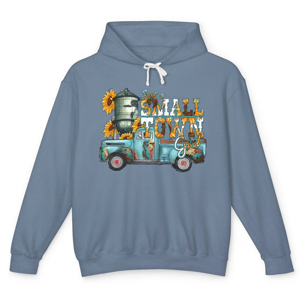 Leopard Sunflower Truck Just Small Town Girl Western Cowgirl Unisex Lightweight Hoodie