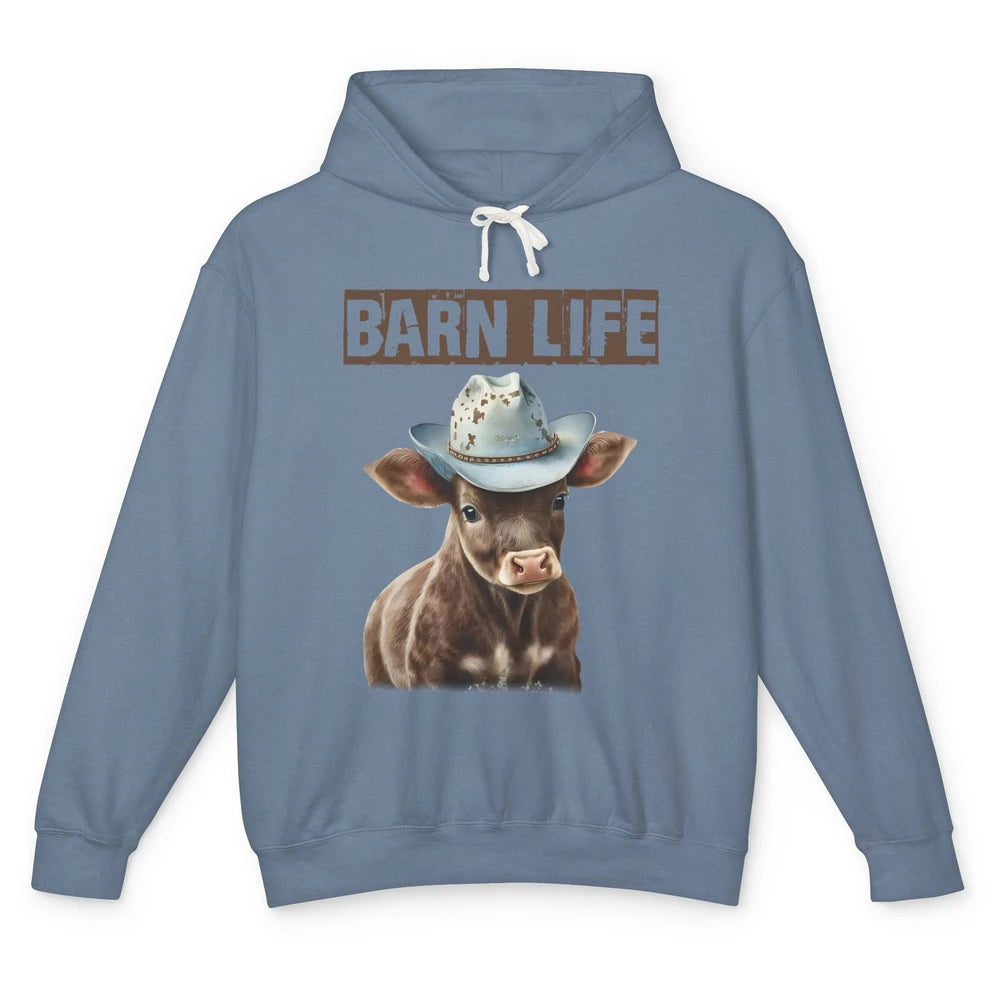 Cute Cow Barn Life Cowboy Hat Little Cowboy Western Boy Unisex Lightweight Hoodie