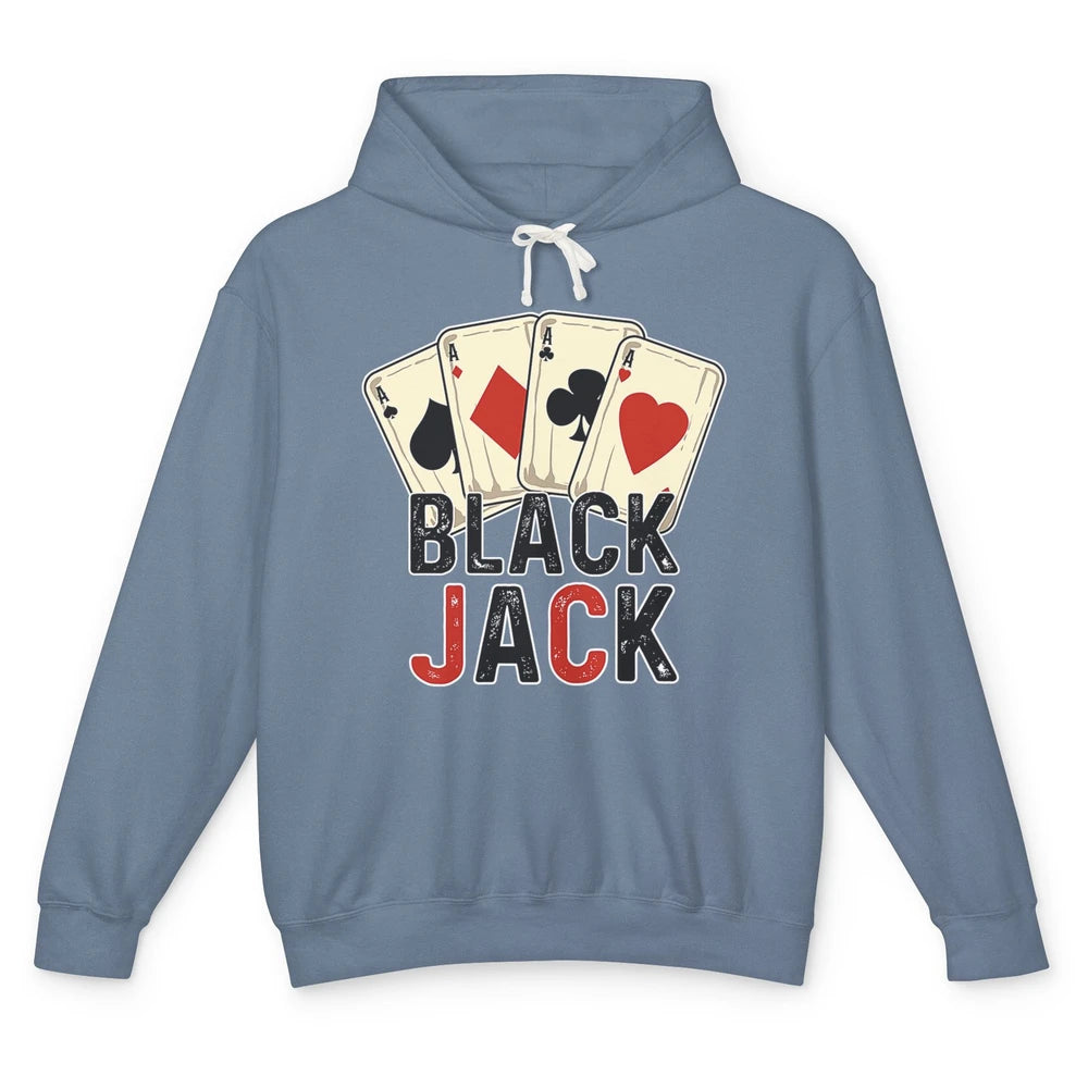 Funny Poker Dealer Card Gambler Blackjack Player Retro Game Unisex Lightweight Hoodie