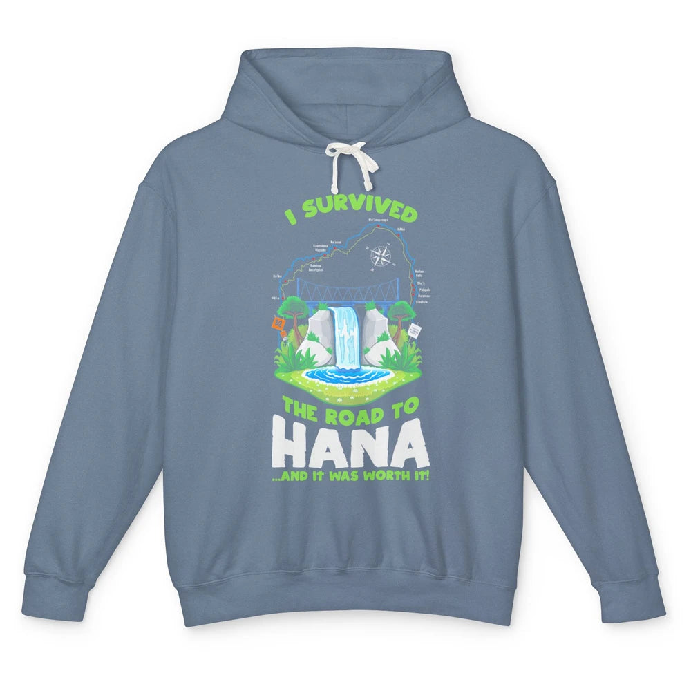 I Survived Road To Hana Maui Island Hawaiian Beach Summer Unisex Lightweight Hoodie