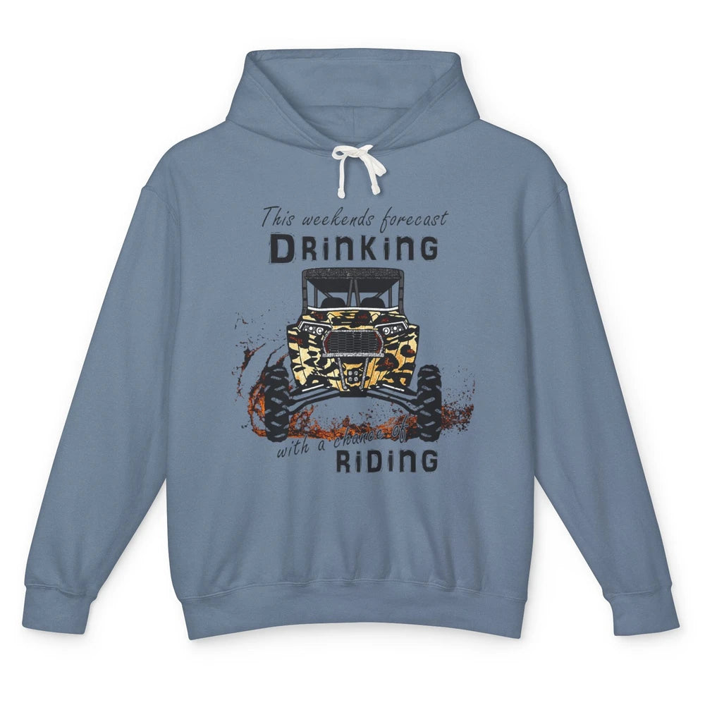 Leopard UTV Weekend Forecast Drinking Offroad Riding SXS Mud Unisex Lightweight Hoodie