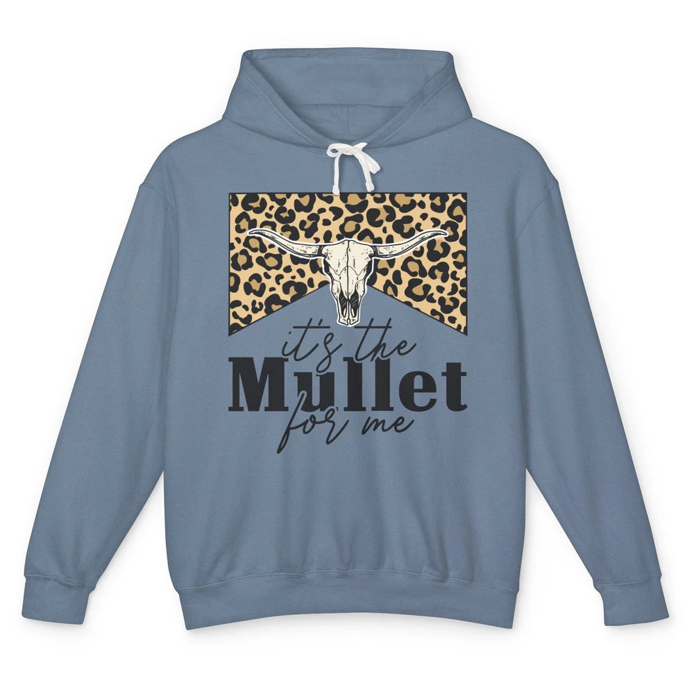 Leopard Boho Bull Skull It's The Mullet For Me Western Girls Unisex Lightweight Hoodie