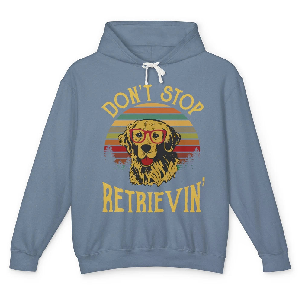 Golden Retriever Vintage Don't Stop Retrievin' Golden Lovers Unisex Lightweight Hoodie