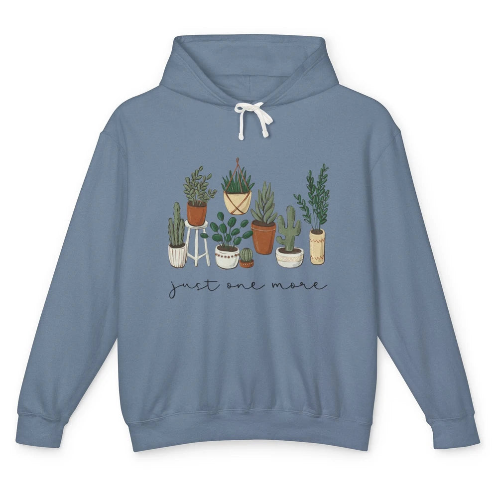 Just One More Retro Plants Botanical Gardening Lovers Gift Unisex Lightweight Hoodie