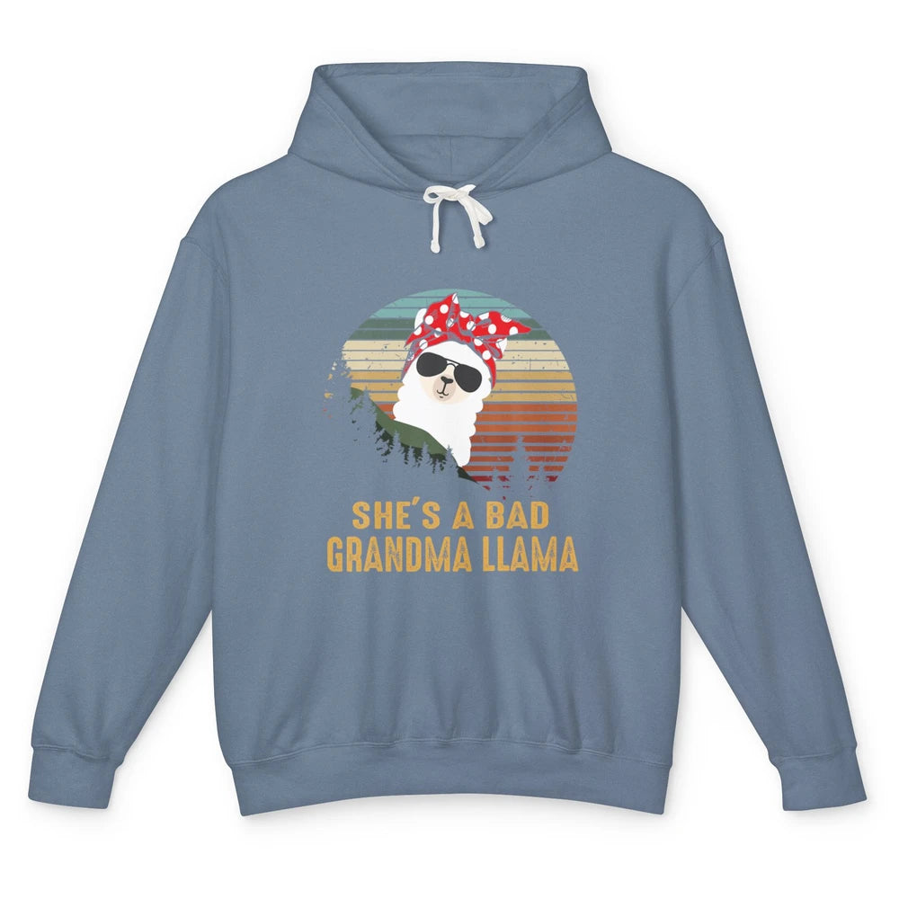 Funny Bad Grandma Llama Funny Farm Animal Alpaca Mothers Day Unisex Lightweight Hoodie