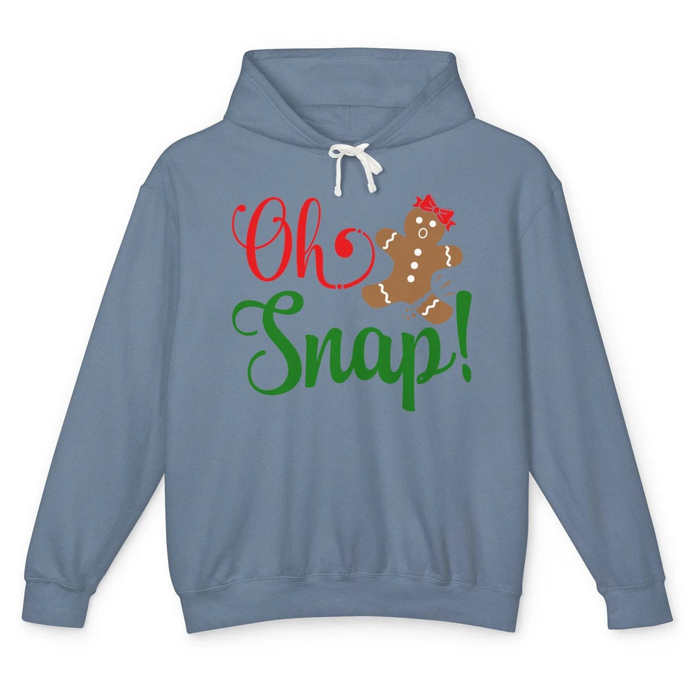 Funny Gingerbread Broken Oh Snap Western Christmas Cookies Unisex Lightweight Hoodie