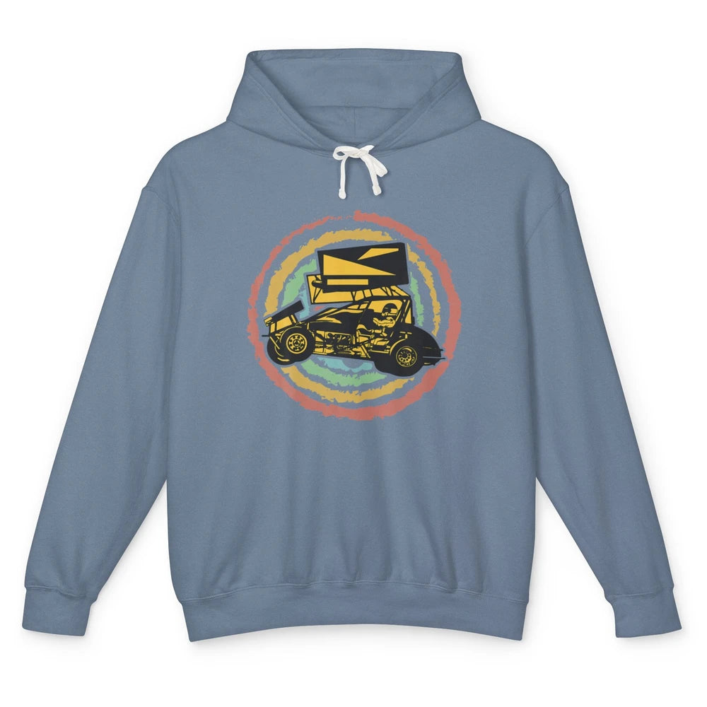 Vintage Dirty Track Racing Retro Sprint Car Speedway Truck Unisex Lightweight Hoodie