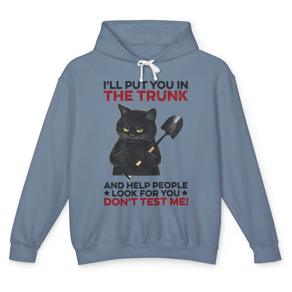 Funny Halloween Cat I'll Put You In The Trunk & Help People Unisex Lightweight Hoodie