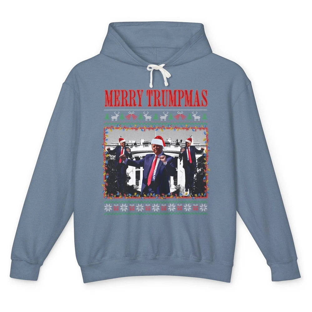 Funny Merry Trumpmas Christmas Donald Trump Santa Family Xmas President Republican Political Ugly Unisex Lightweight Hoodie