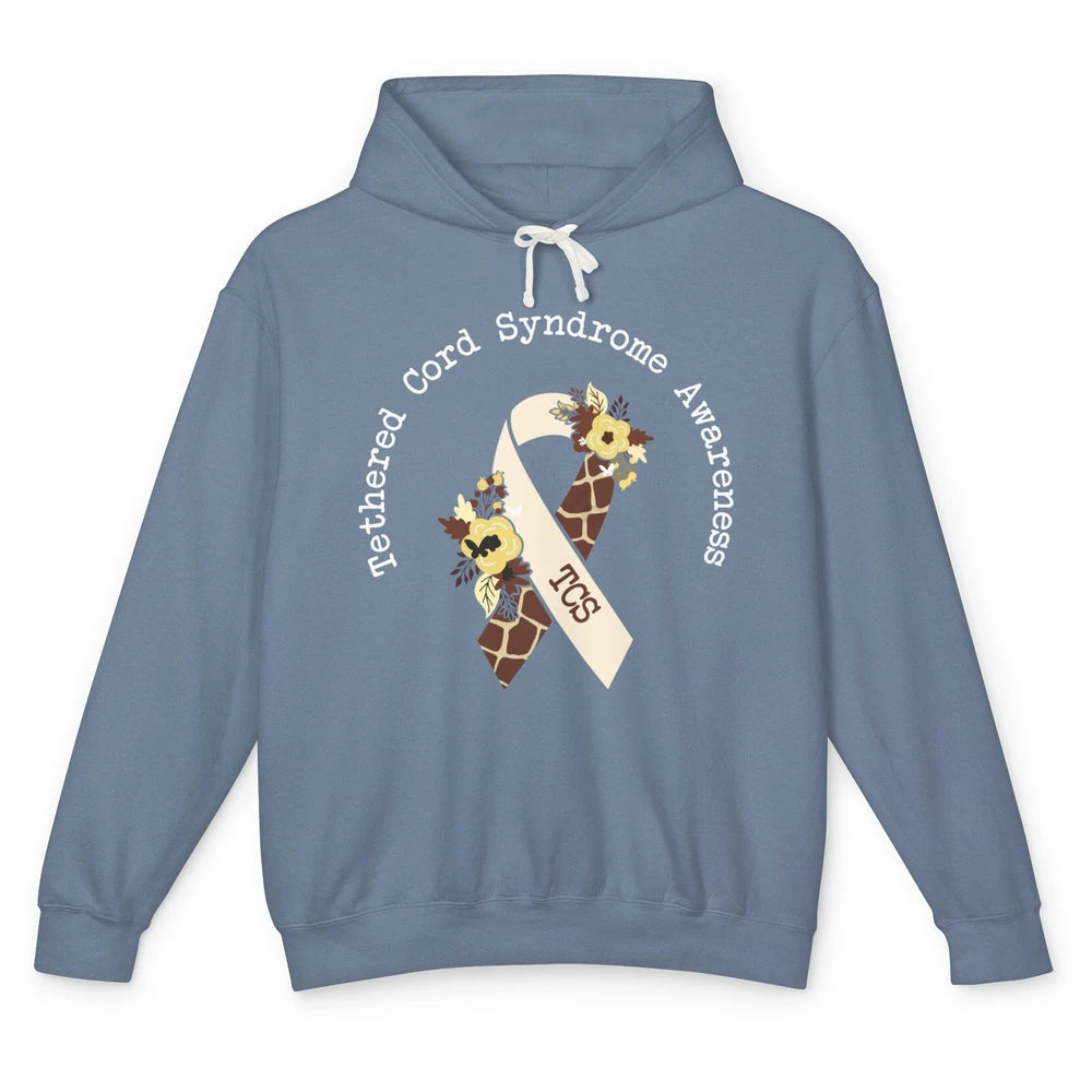 Tethered Cord Syndrome Awareness TCS Multiple Colored Ribbon Unisex Lightweight Hoodie