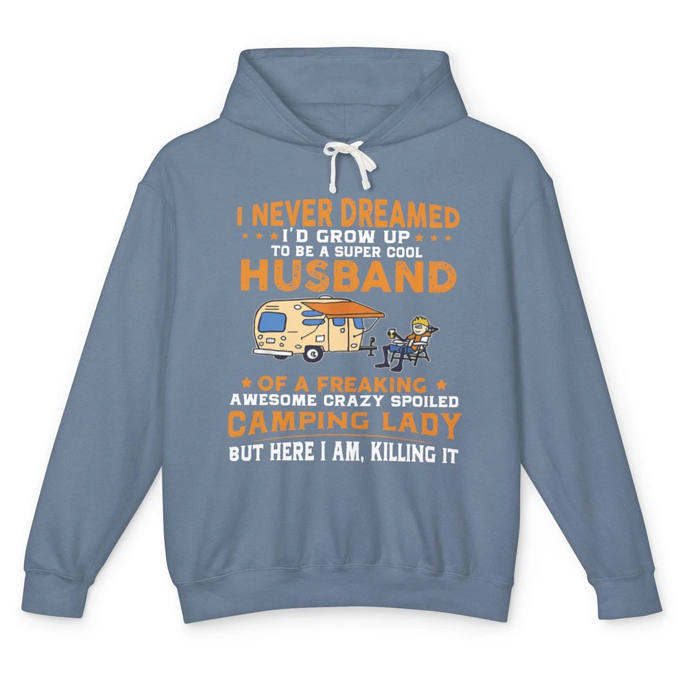 Cool Husband of An Awesome Camping Lady Happy Campers Unisex Lightweight Hoodie