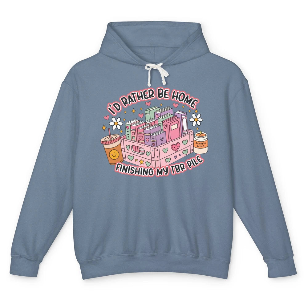 Retro Groovy TBR Book Readers Be Home Finishing My TBR Pile Unisex Lightweight Hoodie