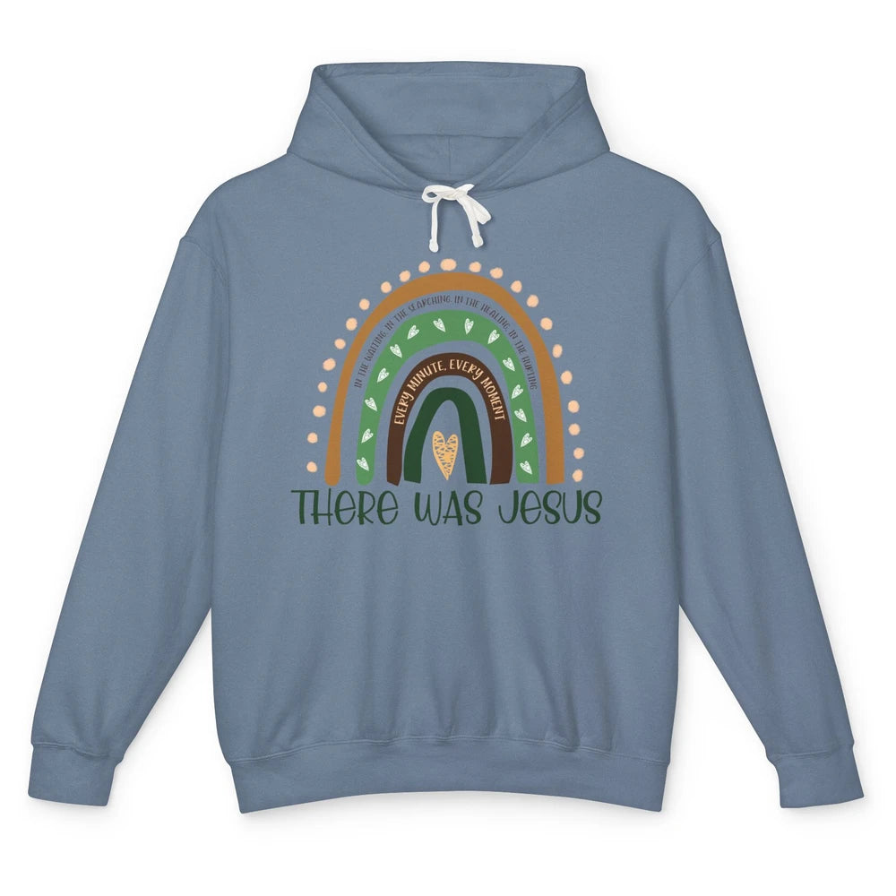 Retro Rainbow In Every Minute There Was Jesus Christian Gift Unisex Lightweight Hoodie