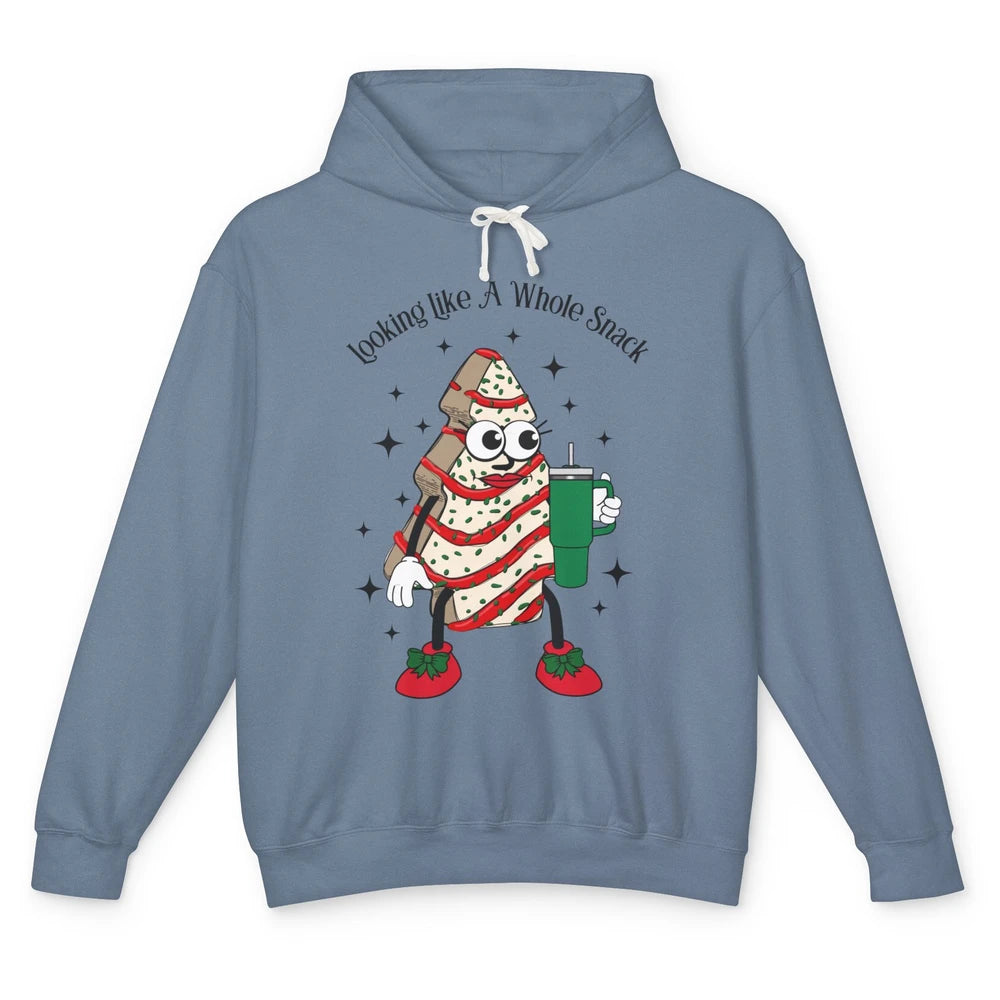 Funny Christmas Tree Cake Out Here Look Like A Snack Unisex Lightweight Hoodie