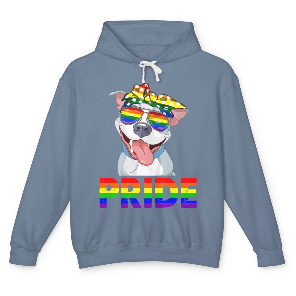 Pitbull Pride Dog Mom LGBT Gay Pride Month Unisex Lightweight Hoodie