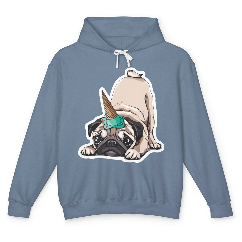 Puppy Pugs Funny Unicorn Pug Dog Lovers Gift Cute Pug Dog Unisex Lightweight Hoodie