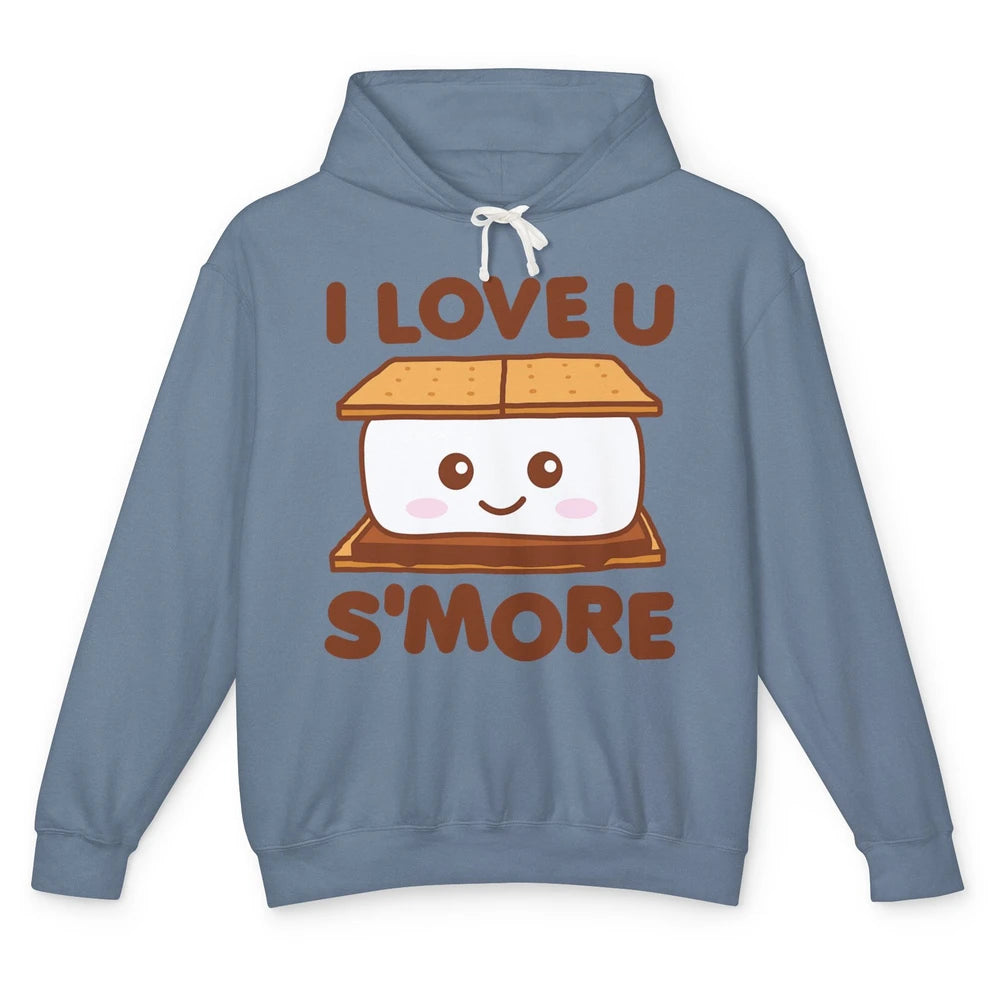 Funny Camping I Love You Smore Pun Camper Campfire Retro Unisex Lightweight Hoodie