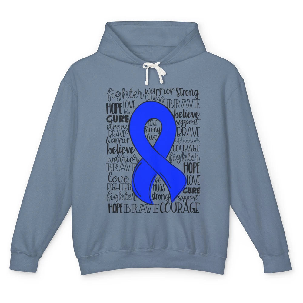 ME/CFS Chronic Fatigue Syndrome Blue Ribbon Hope Love Cure Unisex Lightweight Hoodie