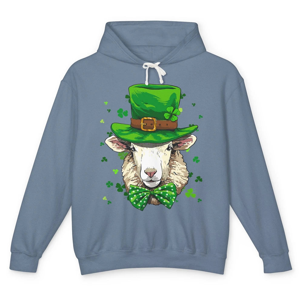 Leprechaun Sheep Lamb Irish Hat Shamrock St Patricks Day Unisex Lightweight Hoodie