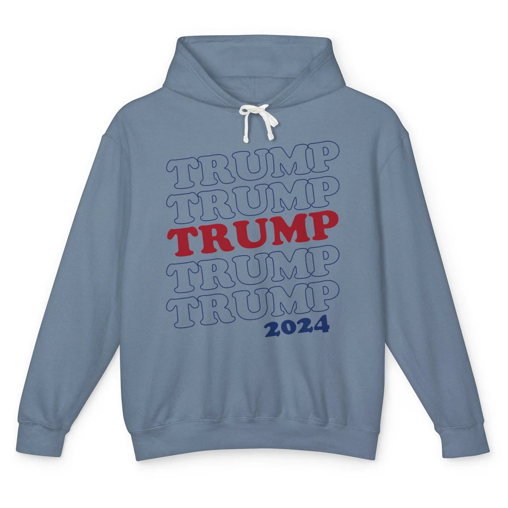 Trump 2024 Election MAGA I'll Be Back US Flag Trump Support Unisex Lightweight Hoodie