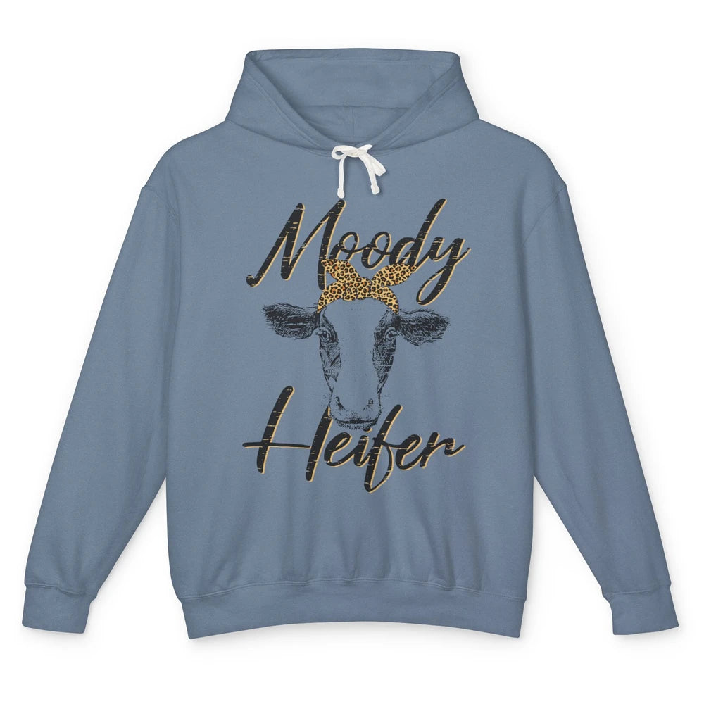 Funny Heifer Retro Bandana Moody Heifer Farmer Cow Lovers Unisex Lightweight Hoodie