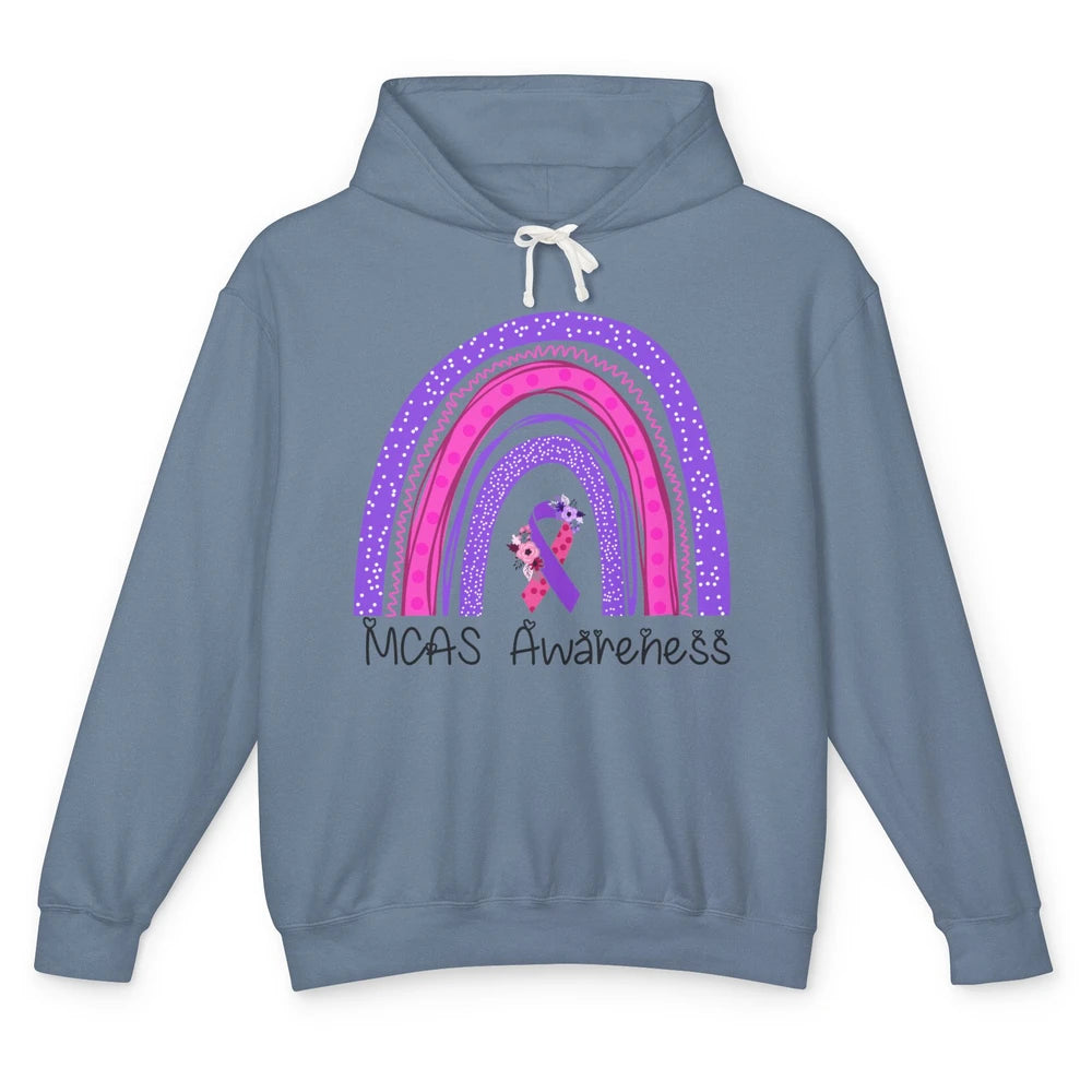 MCAS Awareness Rainbow Mast Cell Activation Syndrome Ribbon Unisex Lightweight Hoodie