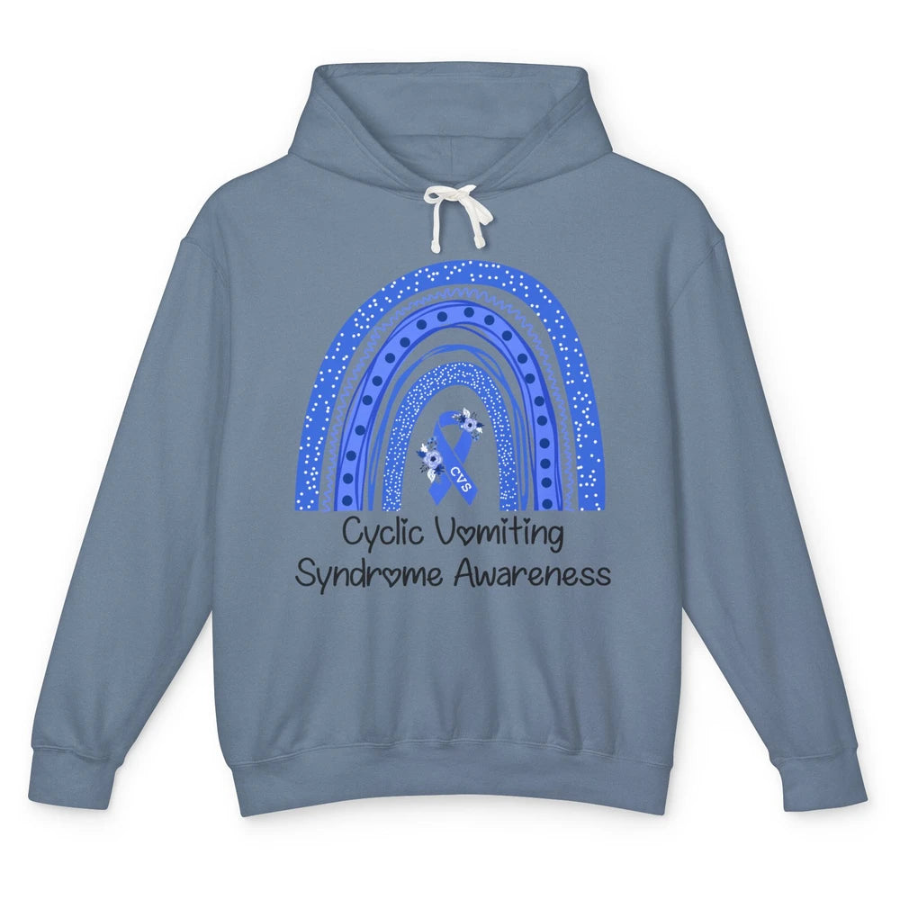 Cyclic Vomiting Syndrome Awareness Blue Ribbon Rainbow Unisex Lightweight Hoodie