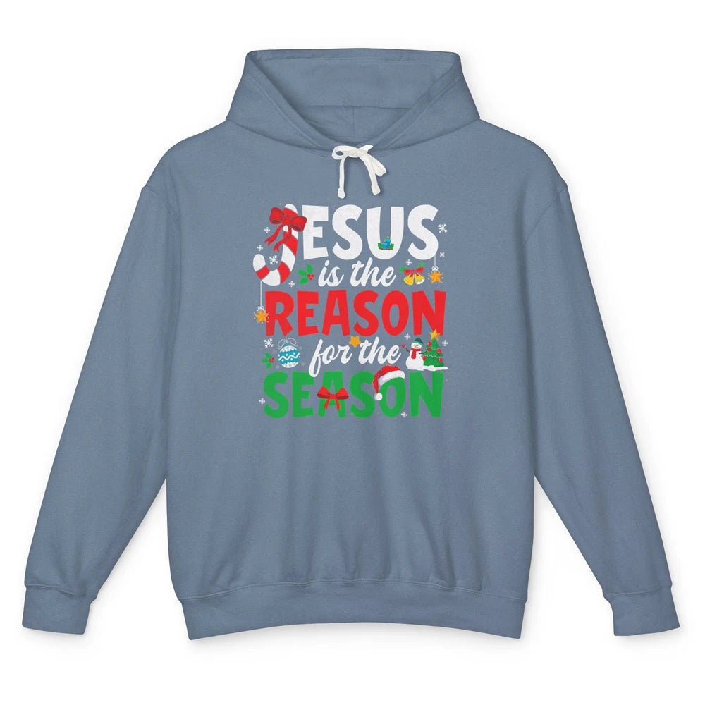 Merry Christmas Jesus The Reason For Season Xmas Candy Tree Unisex Lightweight Hoodie