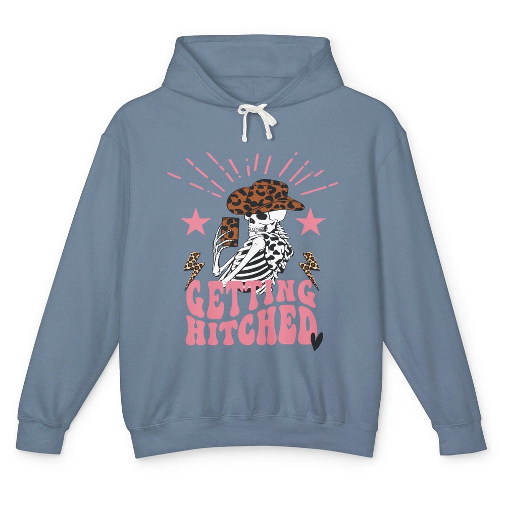 Leopard Skeleton Cowgirl Selfie Bachelorette Western Country Unisex Lightweight Hoodie