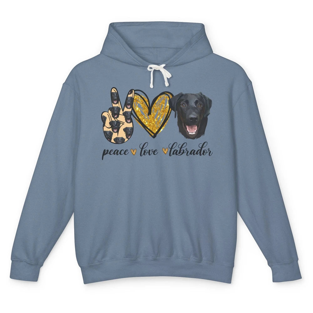 Peace Love Labrador Dog Black Labrador Retriever Dad Mom Unisex Lightweight Hoodie