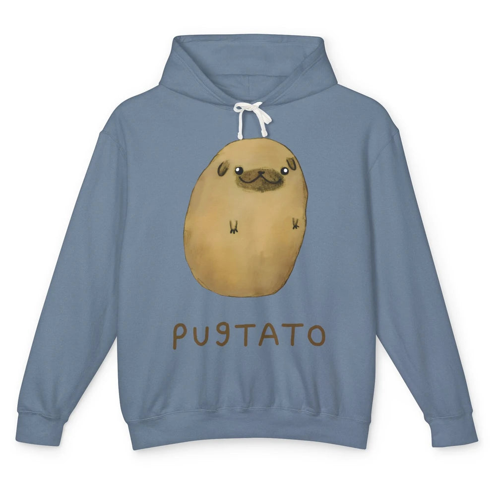 Funny Pug And Potato Pugtato Parody Pug Mom Dog Lady Gift Unisex Lightweight Hoodie