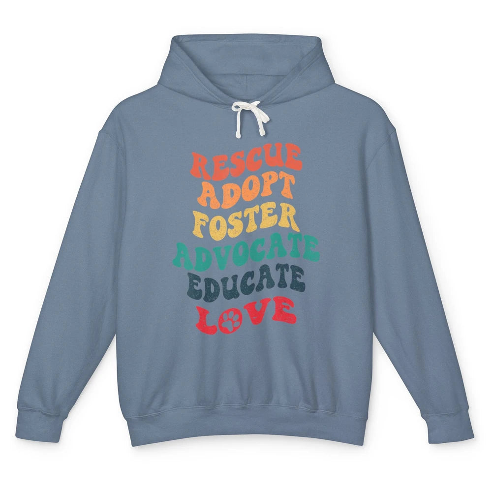 Groovy Rescue Dog Cat Animal Pet Shelter Adopt Advocate Love Unisex Lightweight Hoodie