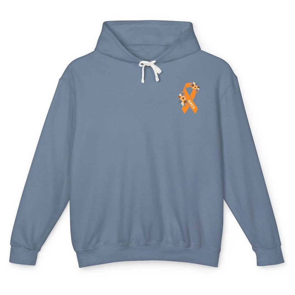 Amplified Musculoskeletal Pain Syndrome AMPS Orange Ribbon Unisex Lightweight Hoodie