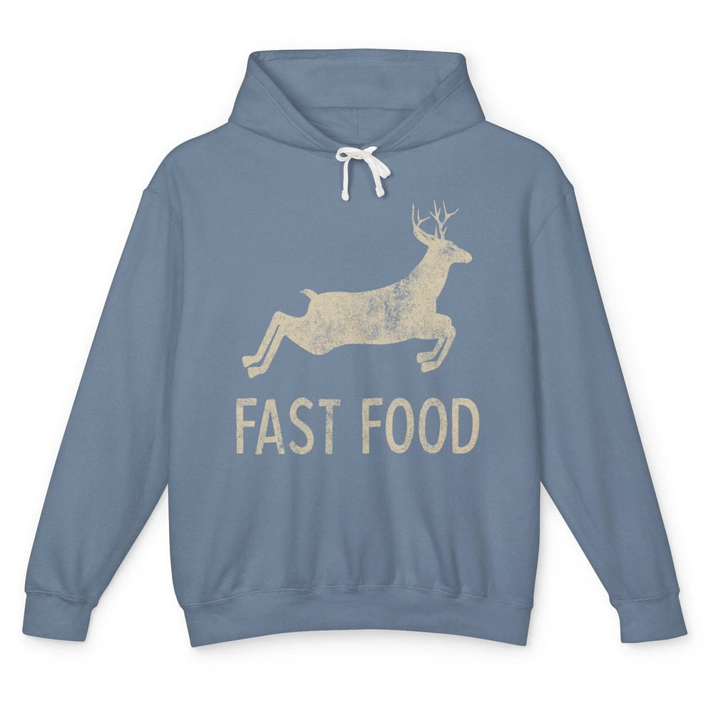 Funny Hunting Deer Joke Dad Hunter Sarcastic Fast Food Retro Unisex Lightweight Hoodie