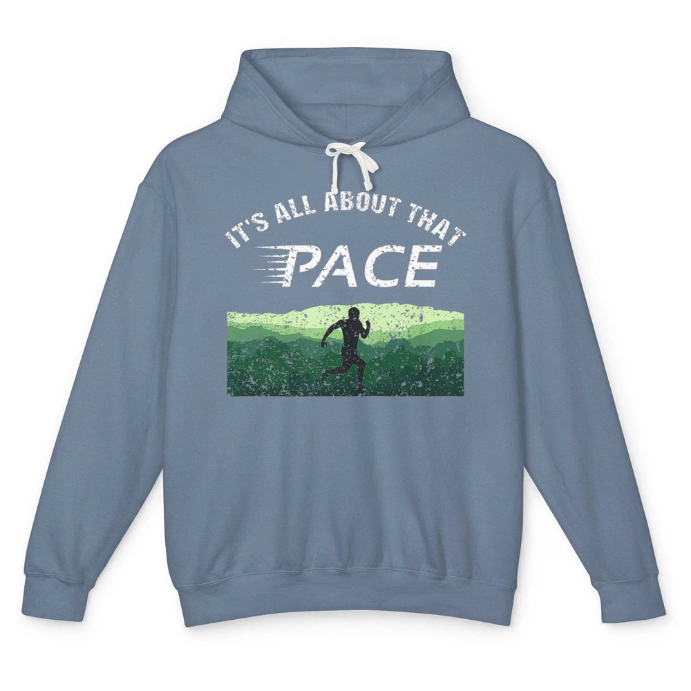 All About That Pace Summit Running Marathon Runner Vintage Unisex Lightweight Hoodie