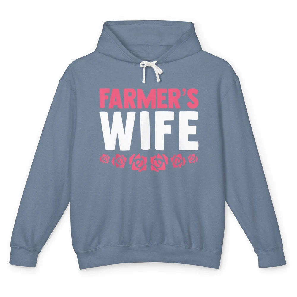 Retro Farmer Wife Funny Farm Lovers Farming Women Western Unisex Lightweight Hoodie