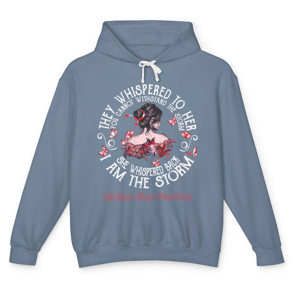 The Storm Substance Abuse Awareness Red Woman Appreciation Unisex Lightweight Hoodie