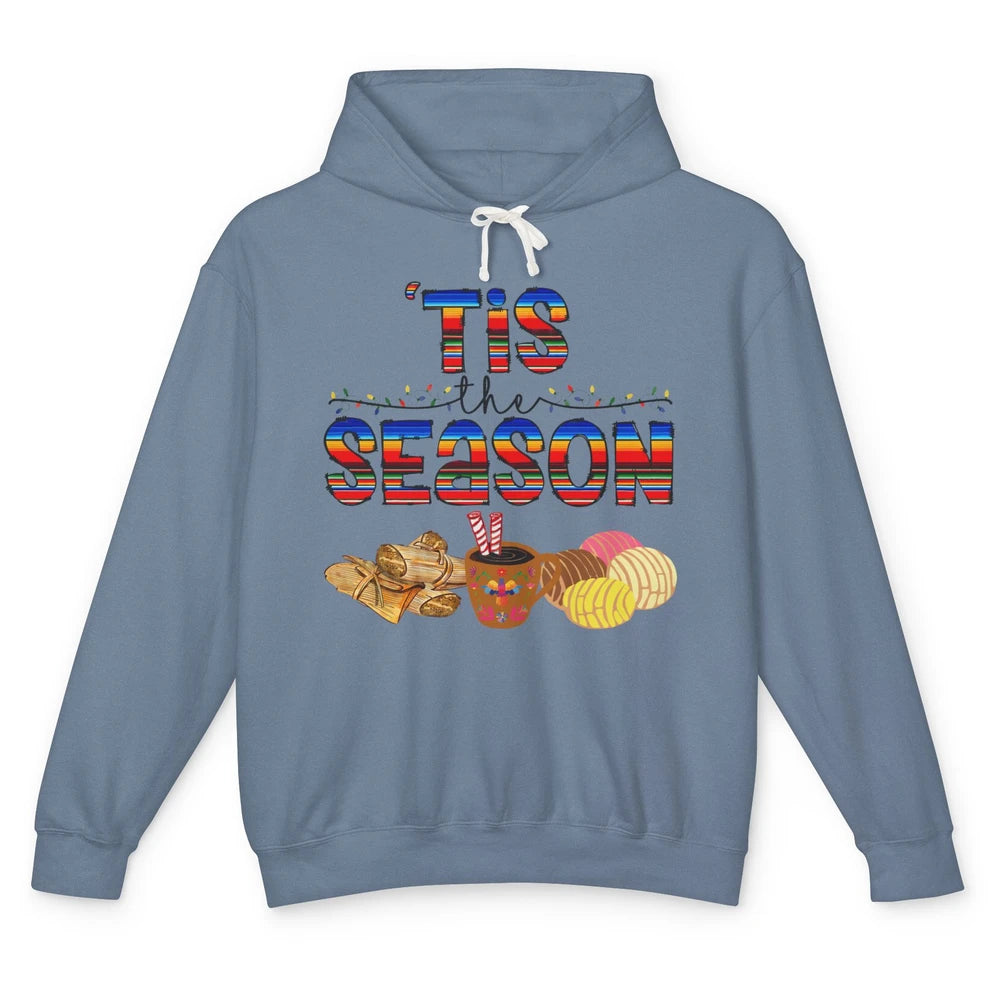 Tis The Season Mexican Christmas Concha Tamale Sweet Bread Unisex Lightweight Hoodie