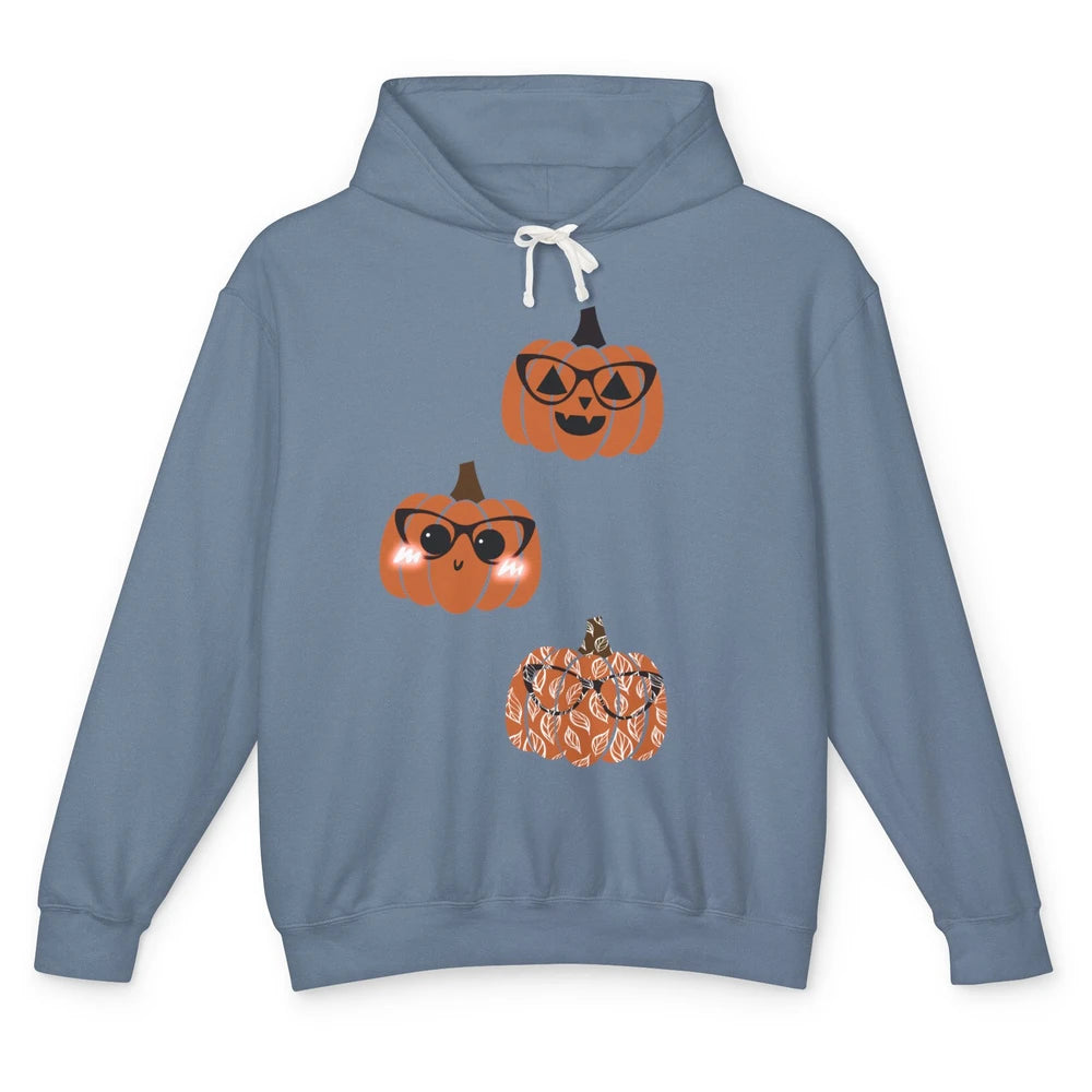 Three Pumpkin Eyeglasses Optician Life Halloween Optometrist Unisex Lightweight Hoodie