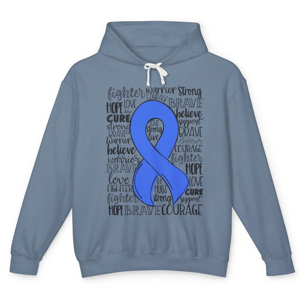 Syringomyelia Awareness Blue Ribbon Hope Love Cure Unisex Lightweight Hoodie