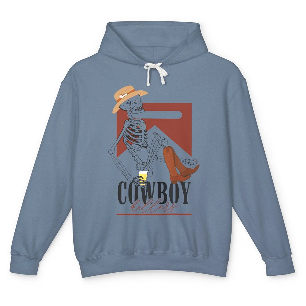 Cowboy Killers Skeleton Western Country Skull Vintage Retro Unisex Lightweight Hoodie