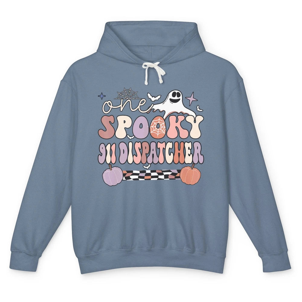 One Spooky Dispatcher 911 Life Operator Pumpkin Halloween Unisex Lightweight Hoodie