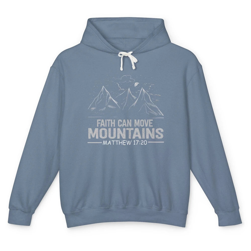 Vintage Faith Move Mountains Bible Verse Jesus Christian God Unisex Lightweight Hoodie