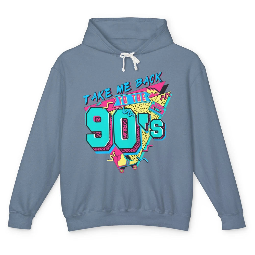 Vintage Take Me Back To The 90s Cassette Retro Rainbow Child Unisex Lightweight Hoodie