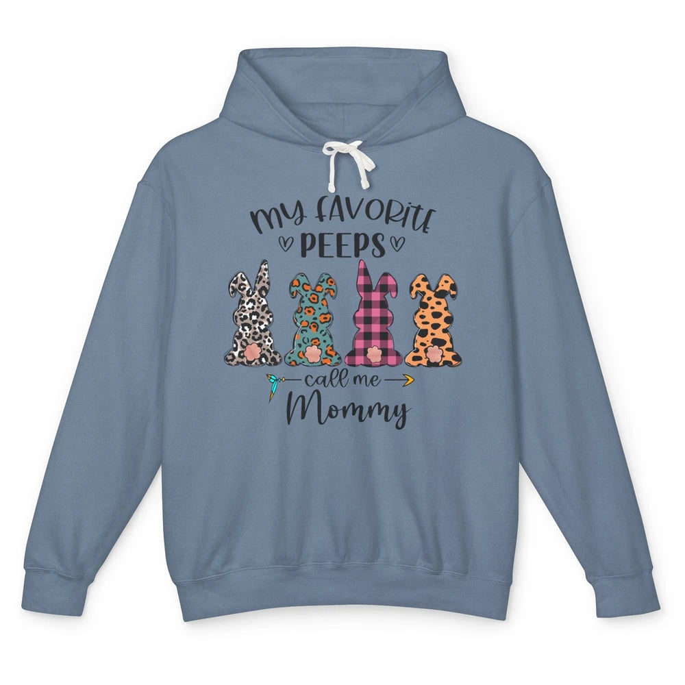 Easter Mom My Favorite Peeps Calls Me Mommy Easter Bunny Unisex Lightweight Hoodie