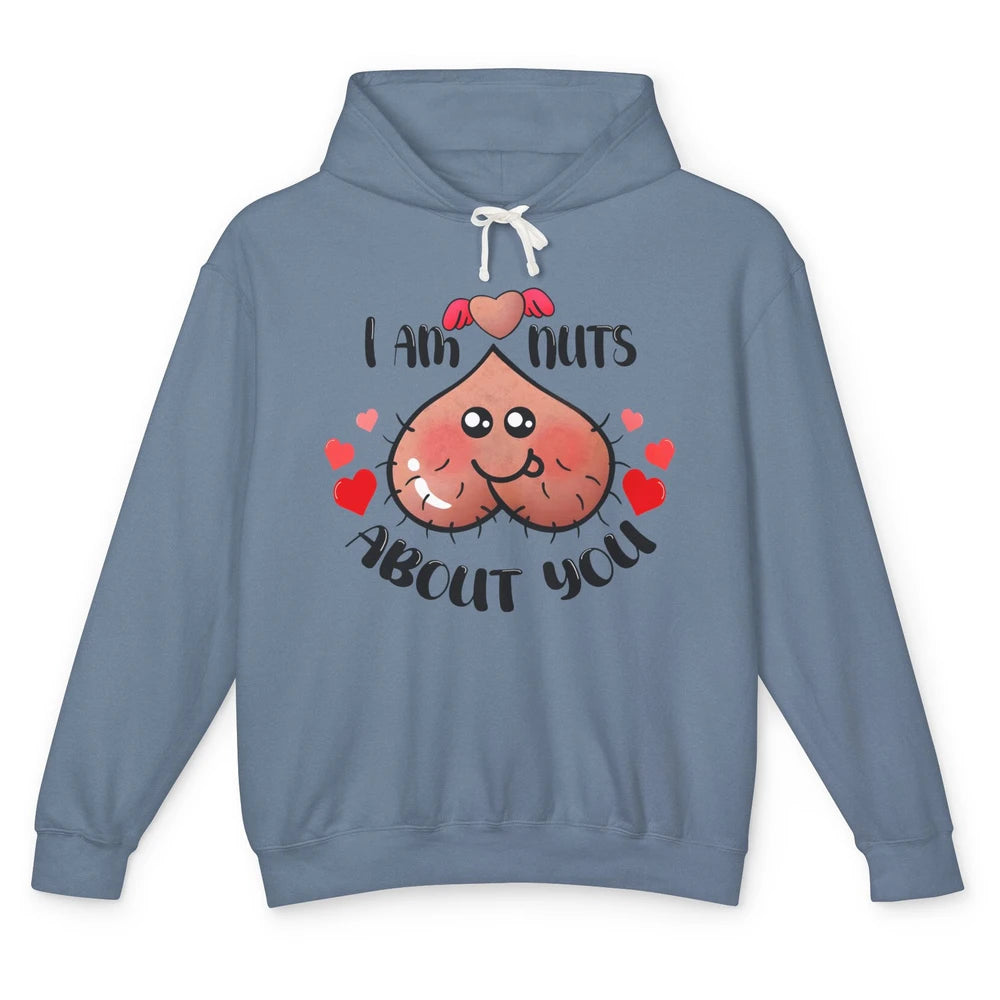 Funny Ball I'm Nut About You Happy Valentine Day Anniversary Unisex Lightweight Hoodie