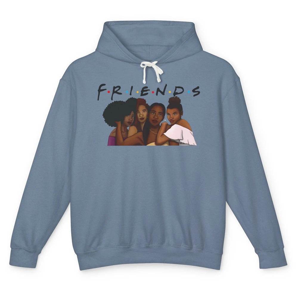 Afro Girls Friends Black Women Melanin Sisters Gift Unisex Lightweight Hoodie