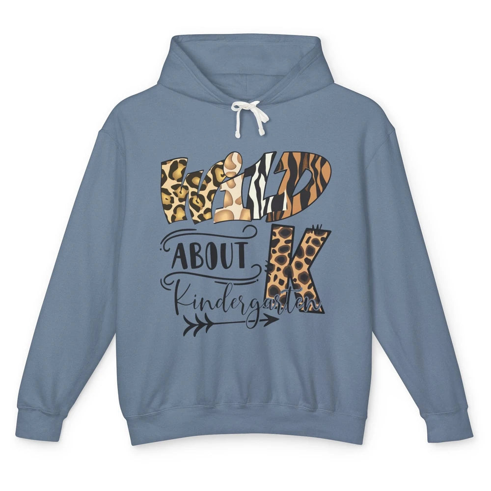 Wild About Kindergarten Back To School Student Teacher Gift Unisex Lightweight Hoodie