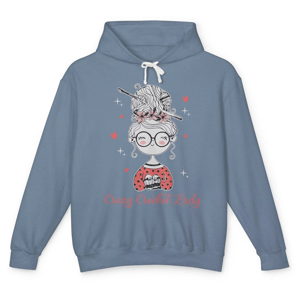 Cute Crocheting Crazy Crochet Lady Yarning Knitting Women Unisex Lightweight Hoodie